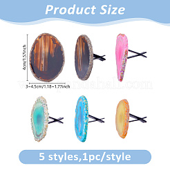 5Pcs Natural Agate Car Air Vent Clips&nbsp;HJEW-DC00112
