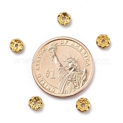 Brass Rhinestone Spacer Beads&nbsp;RB-A014-L6mm-01G