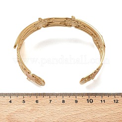 304 Stainless Steel Enamel Cuff Open Bangles for Women&nbsp;BJEW-F542-01G-04
