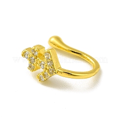 Clear Cubic Zirconia Anchor Clip on Nose Ring&nbsp;AJEW-F059-19G