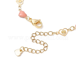 304 Stainless Steel Heart Link Bracelets with Enamel&nbsp;BJEW-JB11497