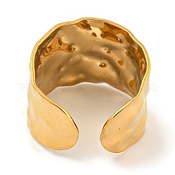 Ion Plating(IP) 304 Stainless Steel Hammered Open Cuff Ring&nbsp;X-RJEW-A043-08G