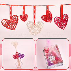 20Pcs 15 Styles Heart Rattan Balls&nbsp;AJEW-GA0005-56