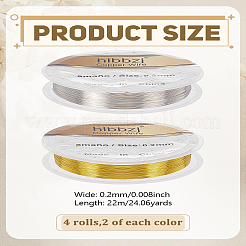 4 Rolls 2 Colors Round Copper Wire&nbsp;CWIR-LP0001-18E