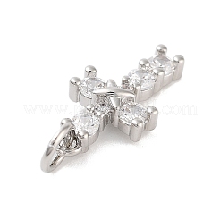 Rack Plating Brass Clear Cubic Zirconia Pendants&nbsp;KK-M293-13P