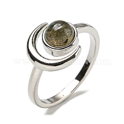 Natural Labradorite Adjustable Rings&nbsp;RJEW-K269-09P-04