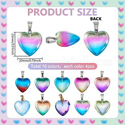 40Pcs 10 Colors Handmade Lampwork Pendants&nbsp;LAMP-PH0001-54
