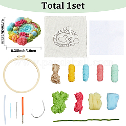 DIY Coaster Punch Needle Embroidery Starter Kits for Beginners&nbsp;DIY-WH20095-003B