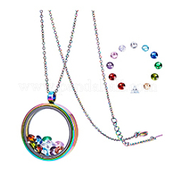 DIY Locket Pendant Necklaces Jewelry Kits&nbsp;DIY-PH0029-93