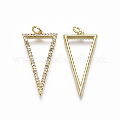 Brass Micro Pave Clear Cubic Zirconia Pendants&nbsp;KK-R133-019-NF