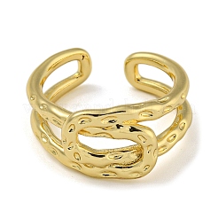 Oval Knot Brass Open Cuff Rings for Women&nbsp;RJEW-Z050-03G