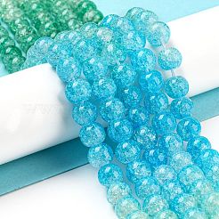 Spray Painted Crackle Glass Beads Strands&nbsp;DGLA-C002-8mm-10