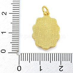Brass Pendants with Shell and Jump Ring&nbsp;KK-D534-03G-02