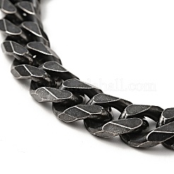 304 Stainless Steel Curb Chain Bracelet with Magnetic Clasp for Men Women&nbsp;BJEW-E009-13AS