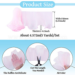 5 Yards Polyester Ruffled Ribbon&nbsp;OCOR-TA0004-06F