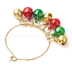 Christmas Brass Bell Wine Glass Charms&nbsp;AJEW-JO00257