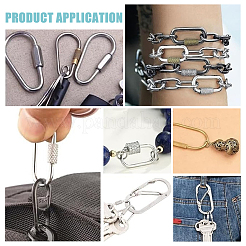 6Pcs 304 Stainless Steel Screw Carabiner Lock Charms&nbsp;STAS-UN0059-75B