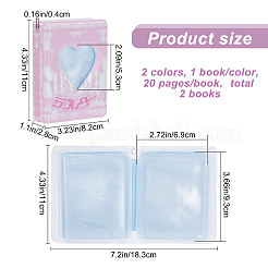 2 Books 2 Colors 3 Inch PVC Mini Love Heart Hollow Photocard Holder Book&nbsp;AJEW-CP0005-36