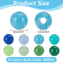 2400Pcs 8 Colors Opaque Acrylic Beads&nbsp;FIND-AR0005-80