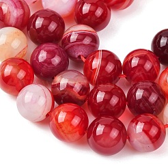 Natural Striped Agate/Banded Agate Bead Strands&nbsp;G-K155-B-10mm-01