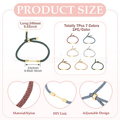 7Pcs 7 Colors Braided Nylon Cord Bracelet Making&nbsp;MAK-TA0001-31