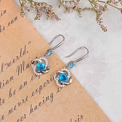 Flower Cubic Zirconia Drop Earring&nbsp;JE910A