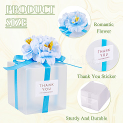 Clear PVC Candy Gift Packaging Boxes with Ribbon & Artificial Flower&nbsp;CON-TAC0001-20B