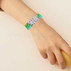 12Pcs 12 Style Polymer Clay Disc Heishi Surfer Stretch Bracelets Set&nbsp;BJEW-SW00117