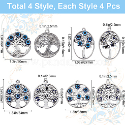 16Pcs 4 Styles Tibetan Style Alloy Pendants&nbsp;FIND-SC0009-14