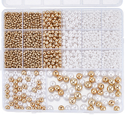 DIY Round ABS Plastic Imitation Pearl & CCB Plastic Beads Findings Kits&nbsp;DIY-PA0001-10