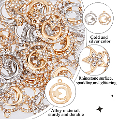 60Pcs 2 Colors Alloy Crystal Rhinestone Pendants&nbsp;FIND-DC0006-39