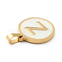 PVD Vacuum Plating 304 Stainless Steel with White Shell Pendants&nbsp;STAS-G268-01-G