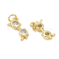 Brass Micro Pave Cubic Zirconia Pendants&nbsp;KK-Z120-21G