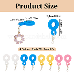 8Pcs 4 Colors Silicone Straw Pendants&nbsp;FIND-GO0003-51