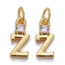 Brass Micro Pave Clear Cubic Zirconia Pendants&nbsp;ZIRC-Z011-35