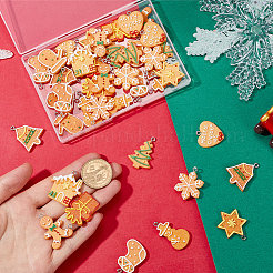 44Pcs 11 Styles Christmas Plastic Pendants&nbsp;FIND-SC0011-38