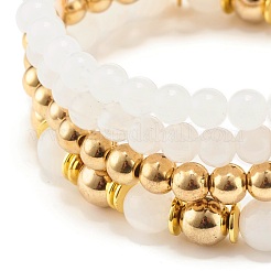 Natural Mashan Jade & Synthetic Hematite Round Beads Stretch Bracelets Sets&nbsp;BJEW-JB07505