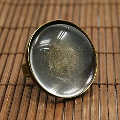 25mm Transparent Clear Domed Glass Cabochon Cover for Brass Portrait Ring Making&nbsp;KK-X0016-NF