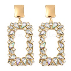 304 Stainless Steel Glass Dangle Stud Earrings&nbsp;EJEW-M095-13G-01
