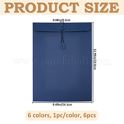 6Pcs 6 Colors Paper Envelope File Folder&nbsp;AJEW-FH0007-81A