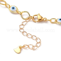 Brass Horse Eye Link Chain Necklaces&nbsp;NJEW-JN03161-01