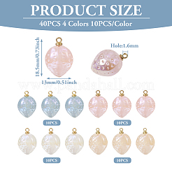 40Pcs 4 Colors Imitation Gemstone Acrylic Pendants&nbsp;SACR-TA0001-22