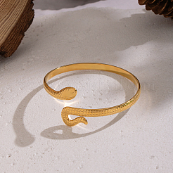 Snake Shaped 304 Stainless Steel Open Cuff Bangles for Women&nbsp;QJ2255