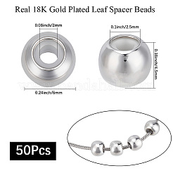 50Pcs Brass Beads&nbsp;KK-BBC0018-14B