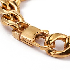 PVD Vacuum Plating 304 Stainless Steel Curb Chain Bracelets&nbsp;BJEW-I295-01G
