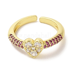 Rack Plating Brass Micro Pave Cubic Zirconia Cuff Rings&nbsp;RJEW-H228-04G-01