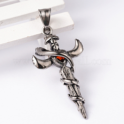 304 Stainless Steel Big Pendants with Rhinestone&nbsp;STAS-K027-01