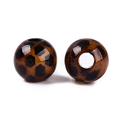 Leopard Print Opaque Acrylic European Beads&nbsp;OACR-N162-18A