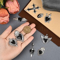 9Pcs 9 Styles Alloy Pendants&nbsp;ENAM-YW0005-90