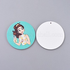 Printed Wooden Big Pendants&nbsp;WOOD-S048-M
